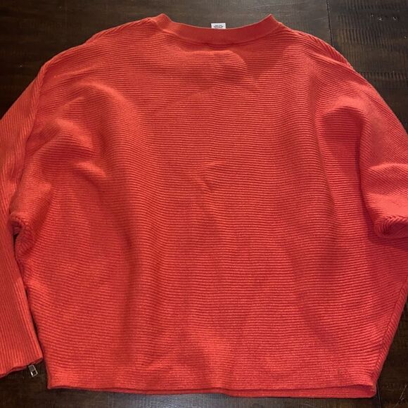 Carmen Marc Valvo Sweater Dolman Sleeve coral Orange Bright Comfy Medium - Picture 5 of 5